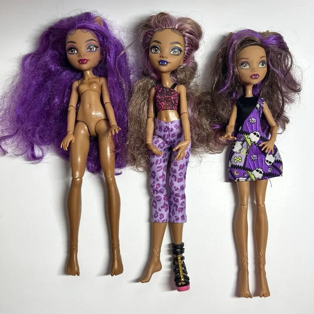 Monster High Clawdeen Wolf Doll Lot 3 G3 G1 TLC Parts OOAK